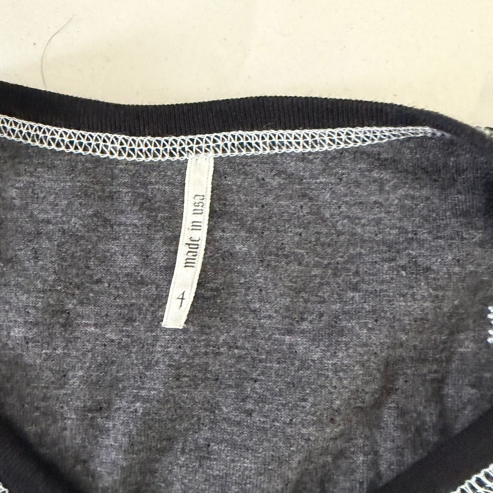 ALP N ROCK Alpine Ski Base Layer Top Black Snowflake Patch Chaletcore Size 4 - Picture 8 of 12